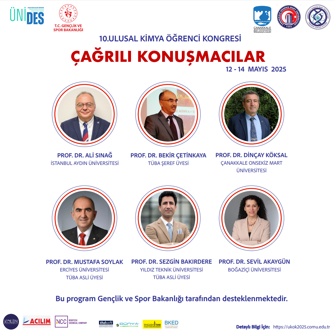 10. Ulusal Kimya Öğrenci Kongresi (12-14 Mayıs 2025)